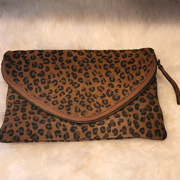 J. Crew Leather leopard print invitation clutch - Picture 3 of 16